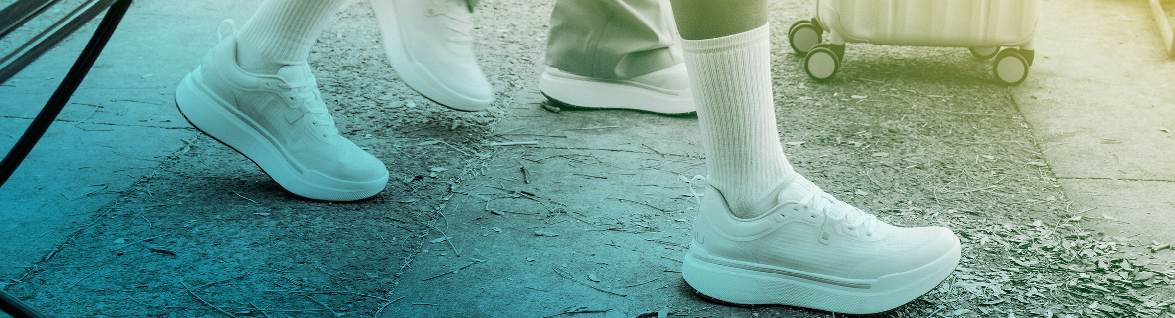 A close up of a pair of feet in shoes